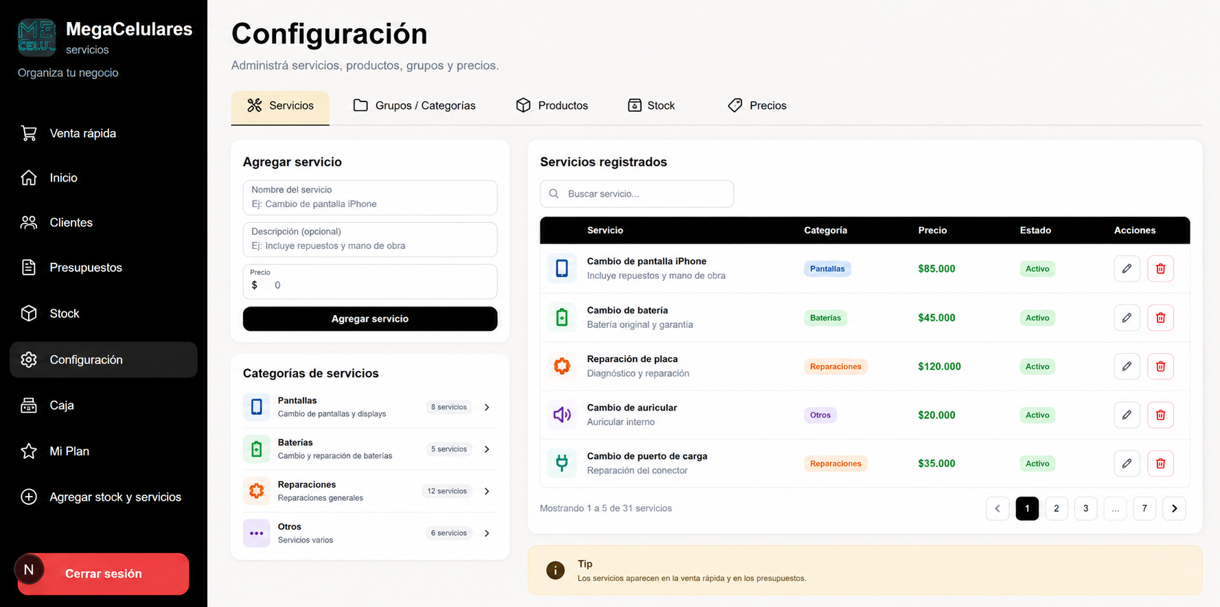 Configuración
